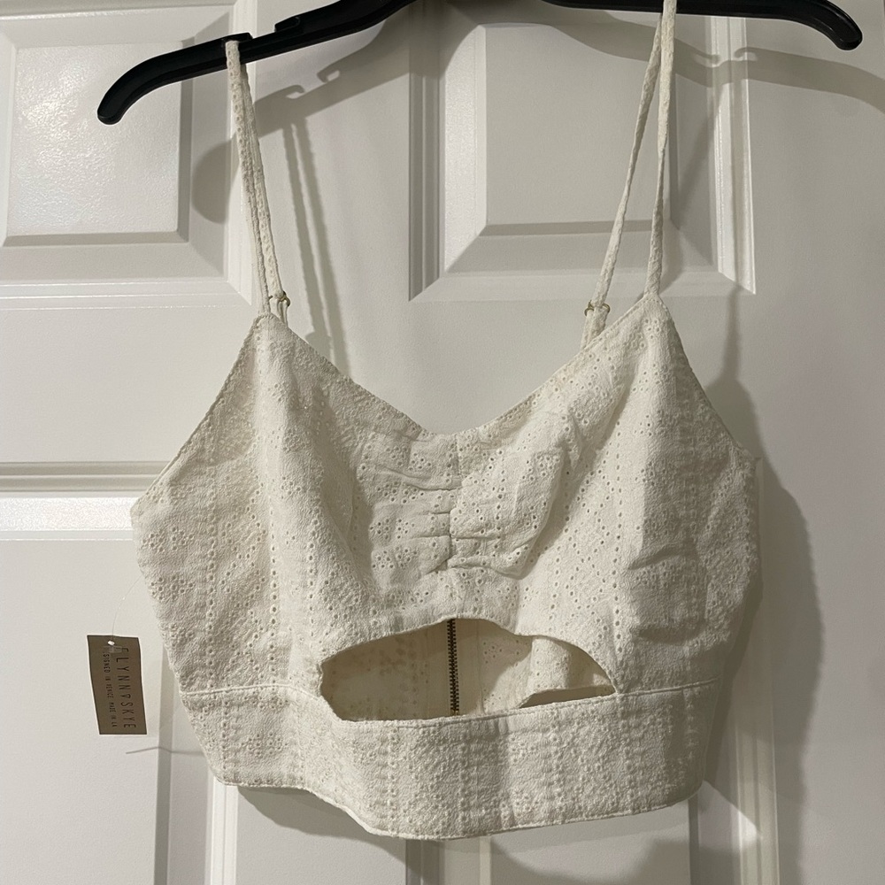 Flynn Skye Cream Eyelet Top